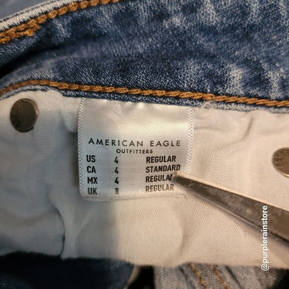 American Eagle Jeans 4 R Jegging Super Stretch Super Hi Rise Medium Light Wash - Picture 6 of 12